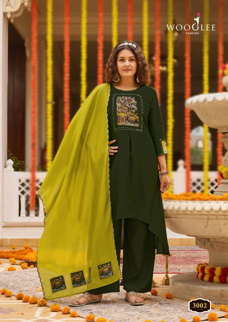 Utsavi By Wooglee Viscose Weaving Kurti With Bottom Dupatta 
